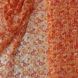 Dantela macrame portocalie -cu  franjuri 11031