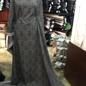 Stofita lana cu elastan- carouri gri cu negru 5490