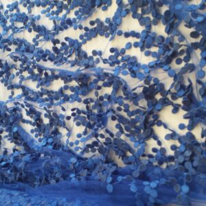 dantela albastru regal in 3D haute couture ITALY  3825