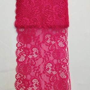 Dantela elastica cu fir lamee roz 7803
