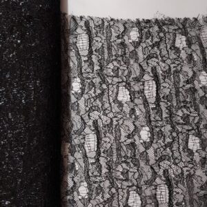 Dantela Chantilly lurex negru N  6248