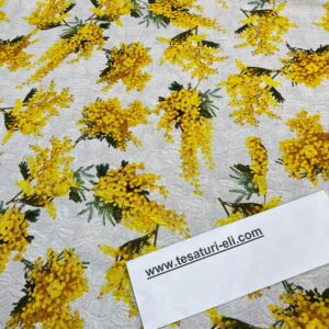 Poplin jaquard bumbac moale imprimat cu mimoze 11161