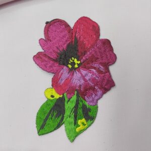Aplicație floare roz brodată 419